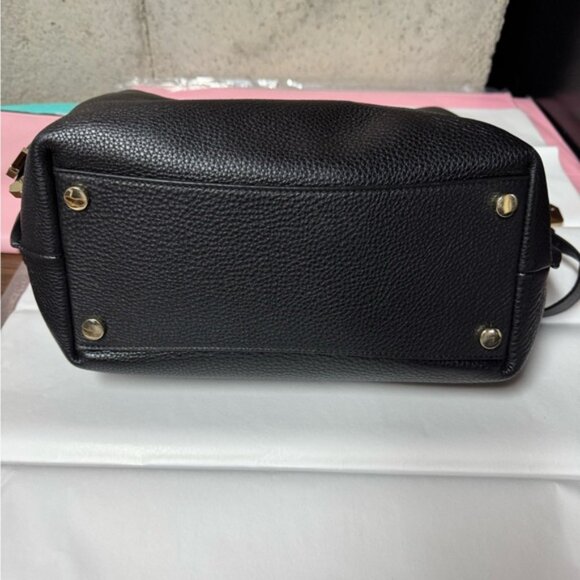 Michael Kors Greta Large Pebbled Leather Satchel Black - Picture 6 of 14